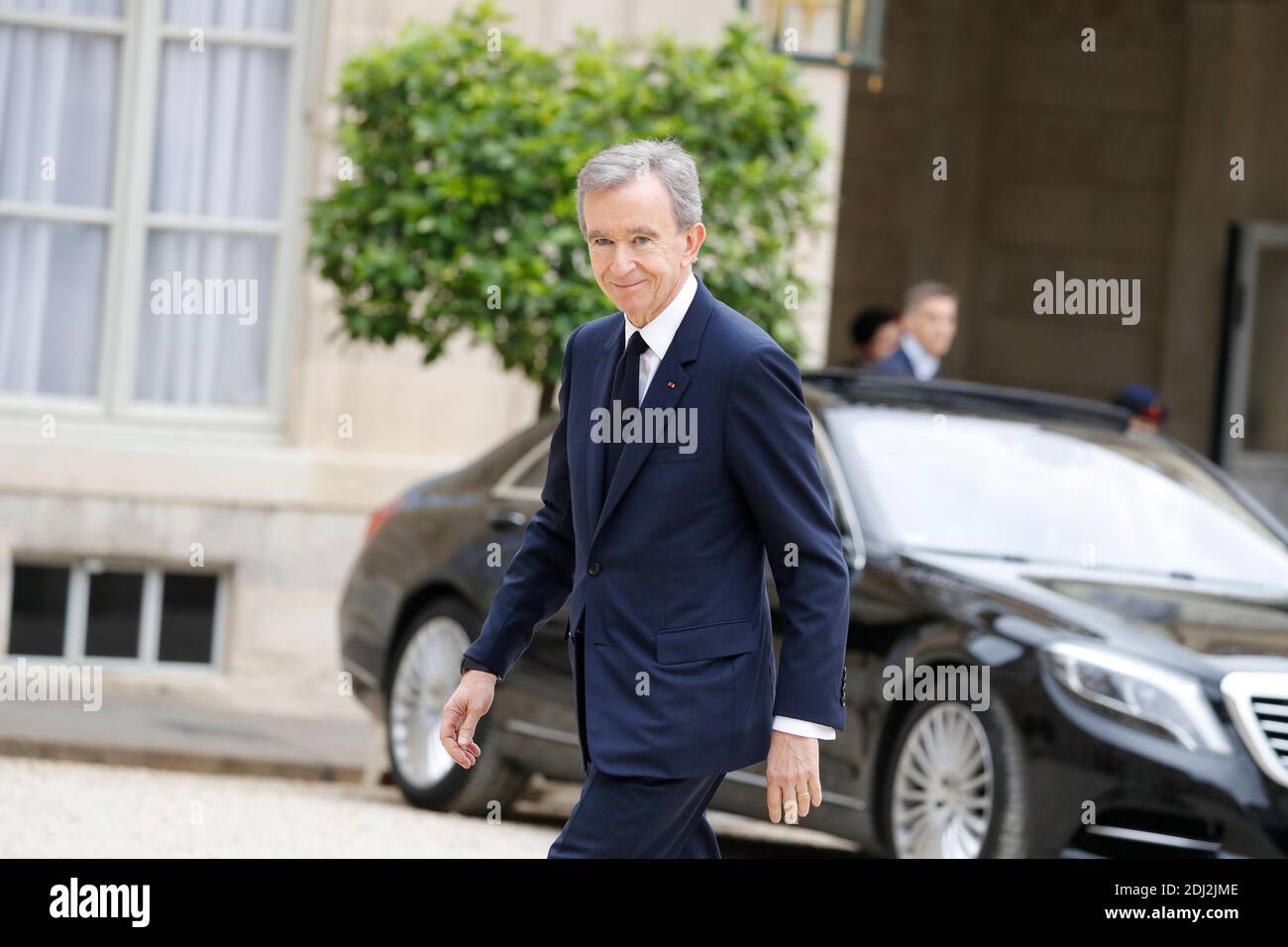 LVMH Chairman and CEO Bernard Arnault arriving at the Elysee Palace for a  luncheon with stakeholders of the digital sector hosted by President  Francois Hollande as part of the Viva Technology Startup