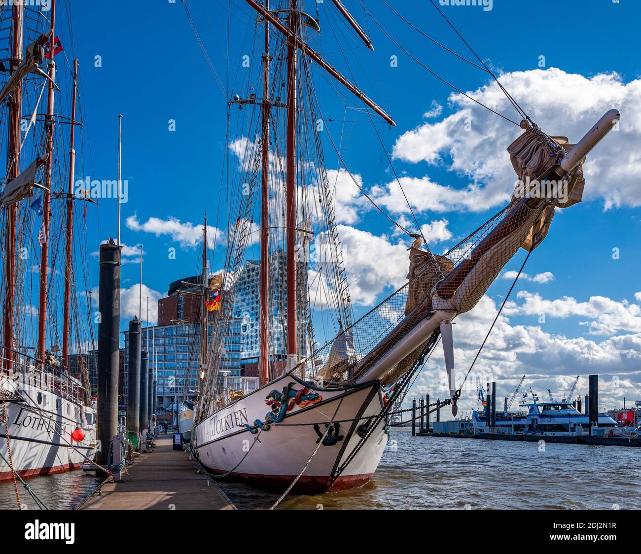 Sailing Ships In The Port Of Hamburg Stock Photo Alamy