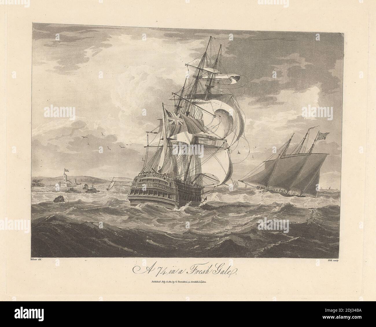 A Seventy Four In A Fresh Gale J Hill Active 19th Century After George Webster 1797 1864 British Published By Gaetano Testolini Active 1760 1811 1811 Aquatint On Moderately Thick Moderately Textured Cream Wove Paper A Seventy Four In A Fresh Gale J Hill Active 19th Century After George Webster 1797 1864 British Published By Gaetano Testolini Active 1760 1811 1811 Aquatint On Moderately Thick Moderately Textured Cream Wove Paper
