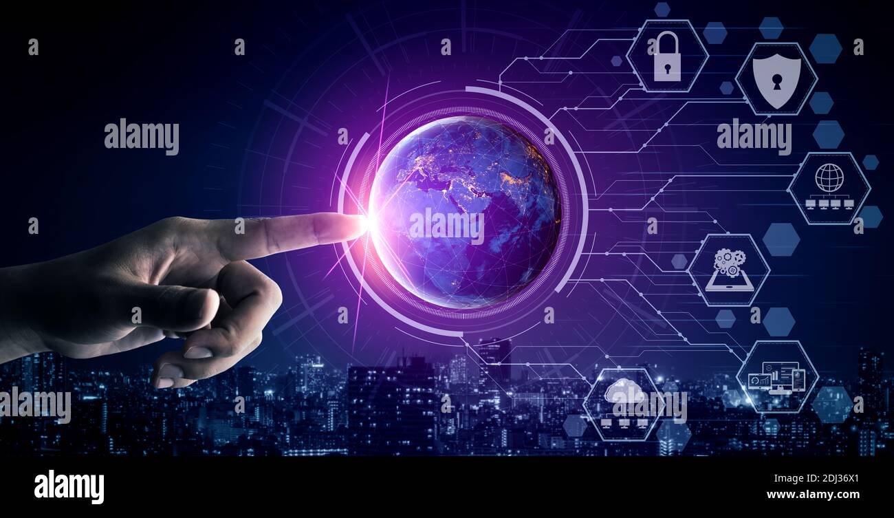 Cyber Security and Digital Data Protection Concept. Icon graphic