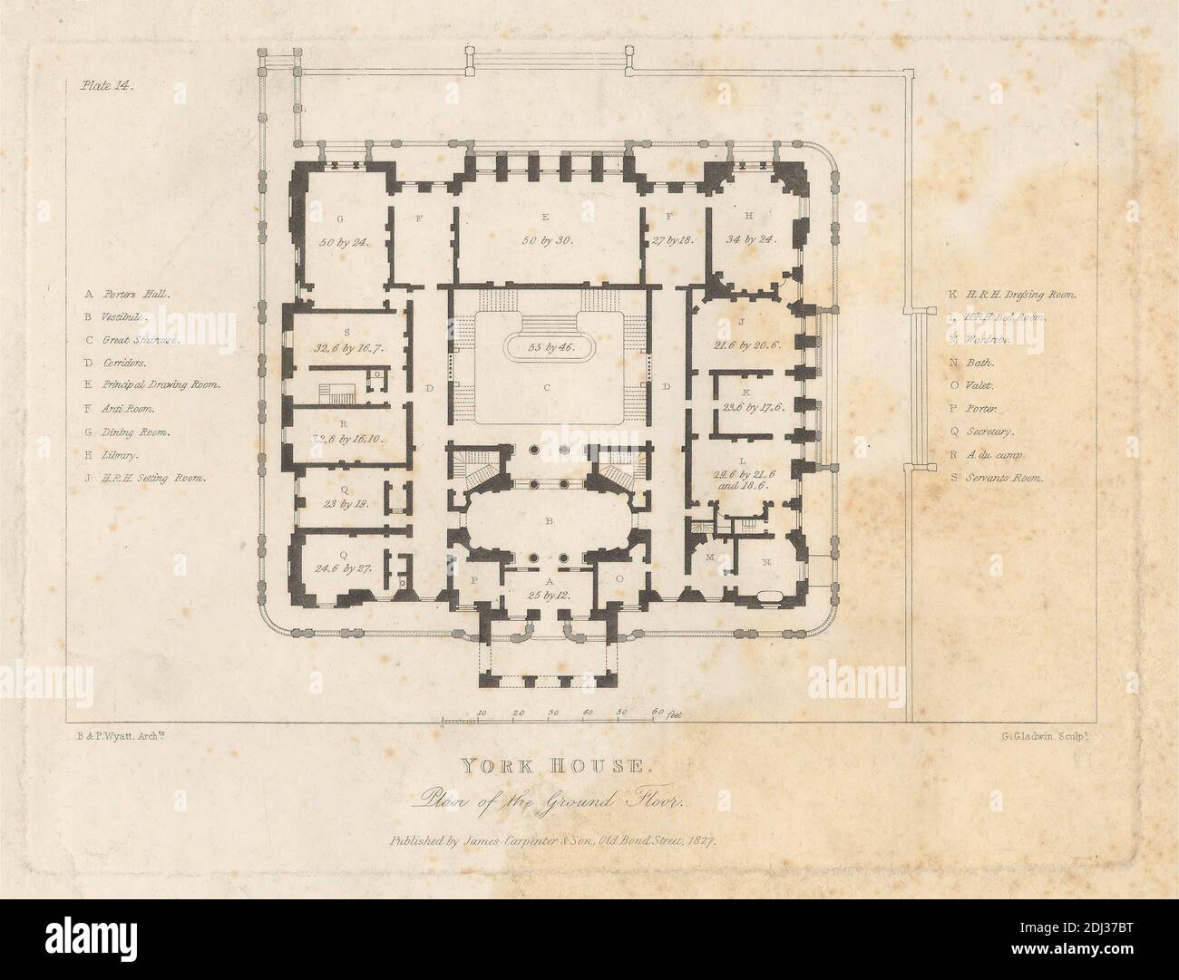 York House Plan of the Ground Floor, Gladwin, active 1820s