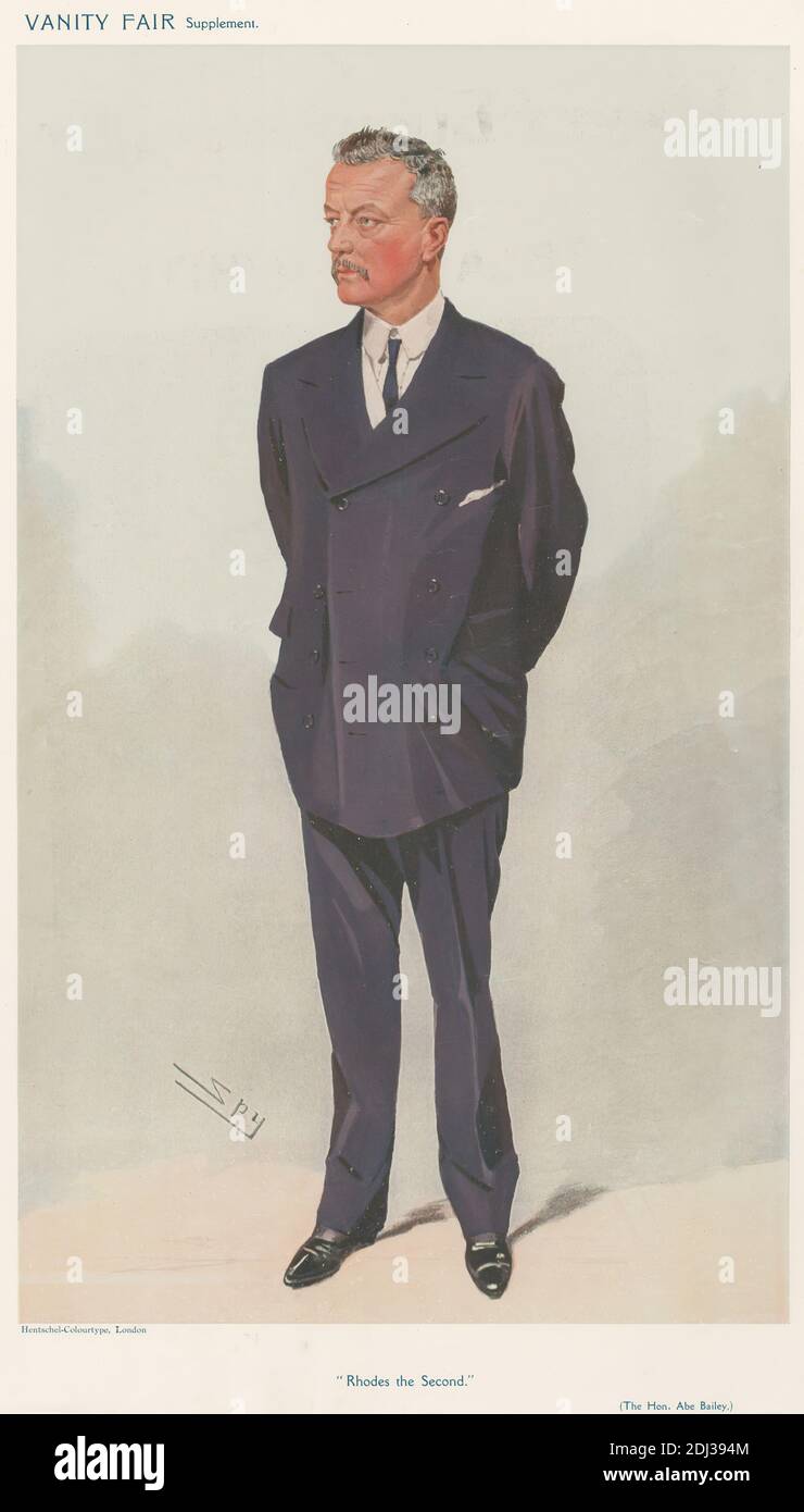 Politicians - Vanity Fair - 'The Hon. Abe Bailey'. September 9, 1908, Leslie Matthew 'Spy' Ward, 1851–1922, British, 1908, Chromolithograph Stock Photo
