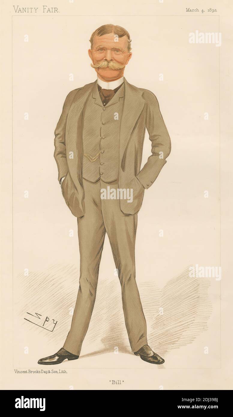 Politicians - Vanity Fair - 'Bill'. Colonel the Hon. William Henry Peregrine Carington. March 4 1893, Leslie Matthew 'Spy' Ward, 1851–1922, British, 1893, Chromolithograph Stock Photo