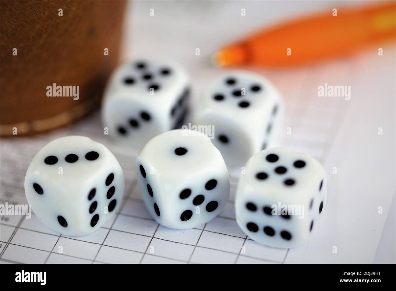 dices on black background Stock Photo