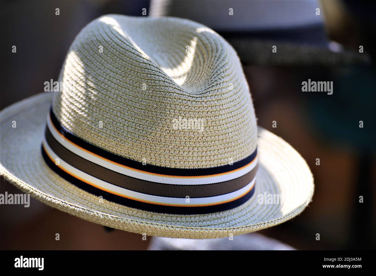hats on the market Stock Photo