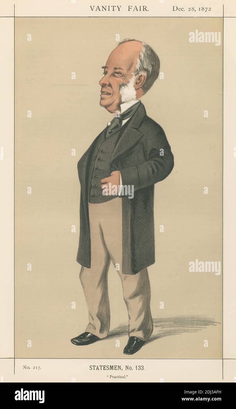 Politicians - Vanity Fair - 'Practical'. Mr. Gabriel Goldney. December 28, 1872, unknown artist, nineteenth century, 1872, Chromolithograph Stock Photo