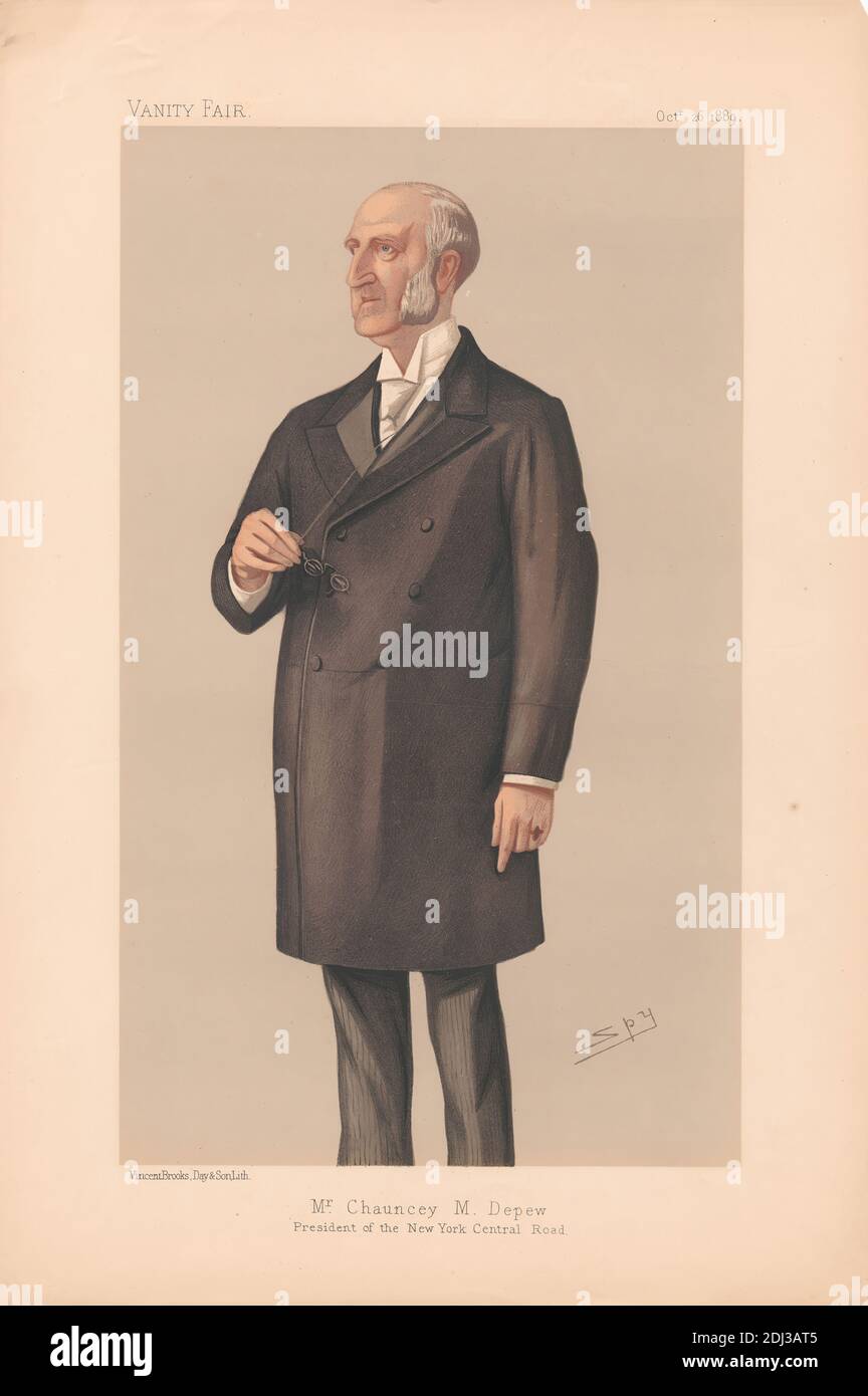 Vanity Fair - Americans. Presedent of the New York Central Road. Mr. Chauncey M. Depew. 29 October 1889, Leslie Matthew 'Spy' Ward, 1851–1922, British, 1889, Chromolithograph Stock Photo