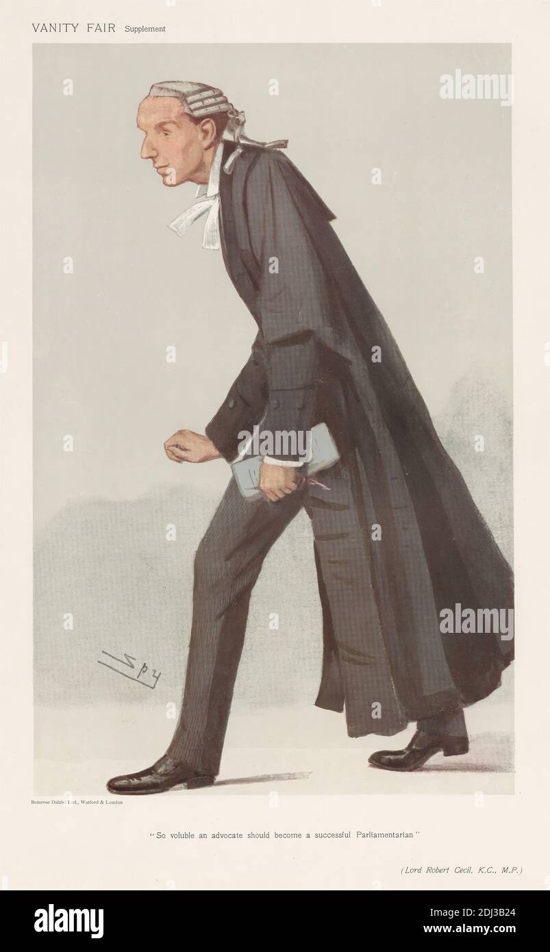 Vanity Fair: Legal; 'So Voluble an Advocate should become a Successful Parliamentarian', Lord Robert Cecil, February 22, 1906, Leslie Matthew 'Spy' Ward, 1851–1922, British, 1906, Chromolithograph Stock Photo
