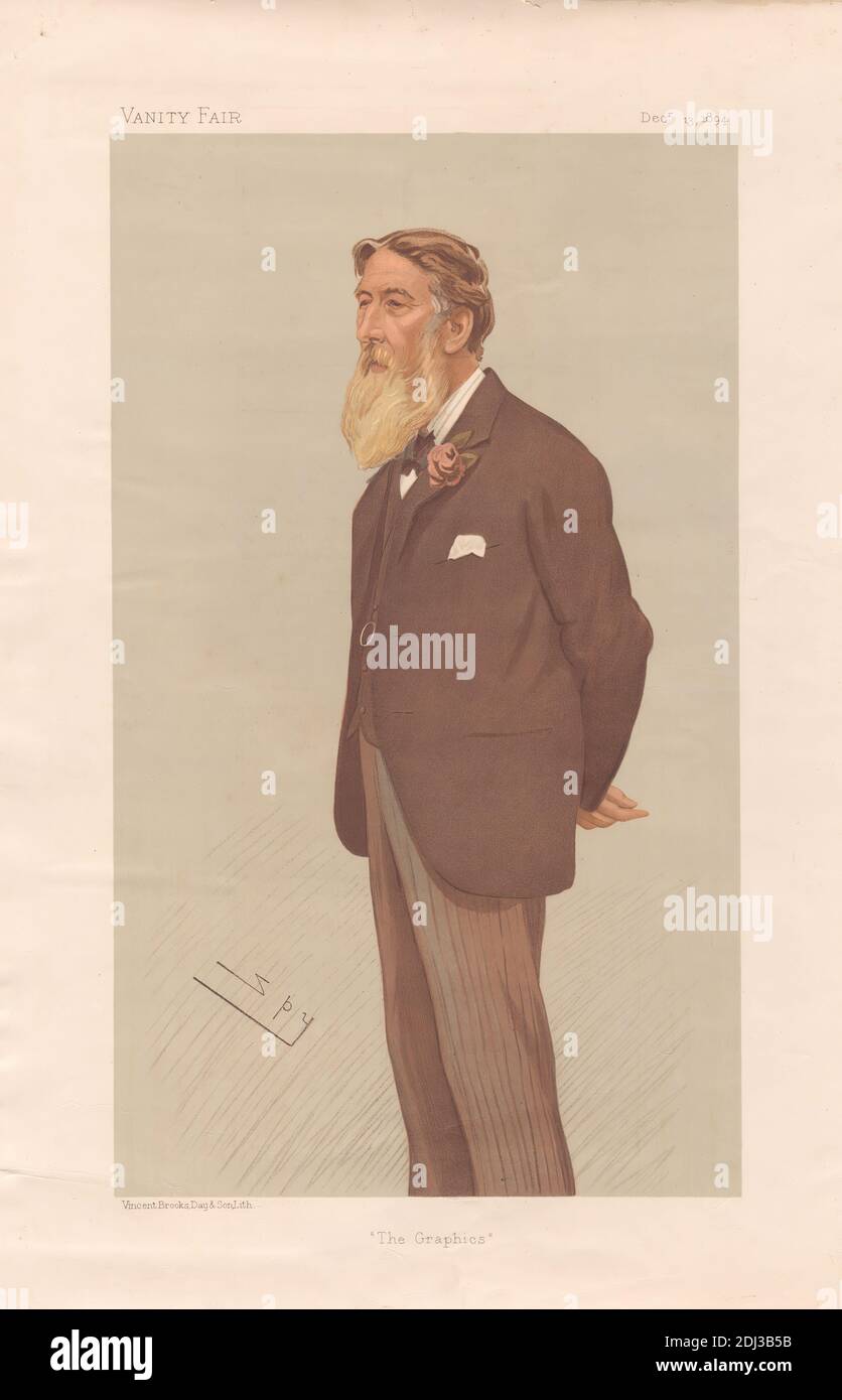 Vanity Fair - Artists. 'The Graphics'. William Luson Thomas. 13 December 1894, Leslie Matthew 'Spy' Ward, 1851–1922, British, 1894, Chromolithograph Stock Photo
