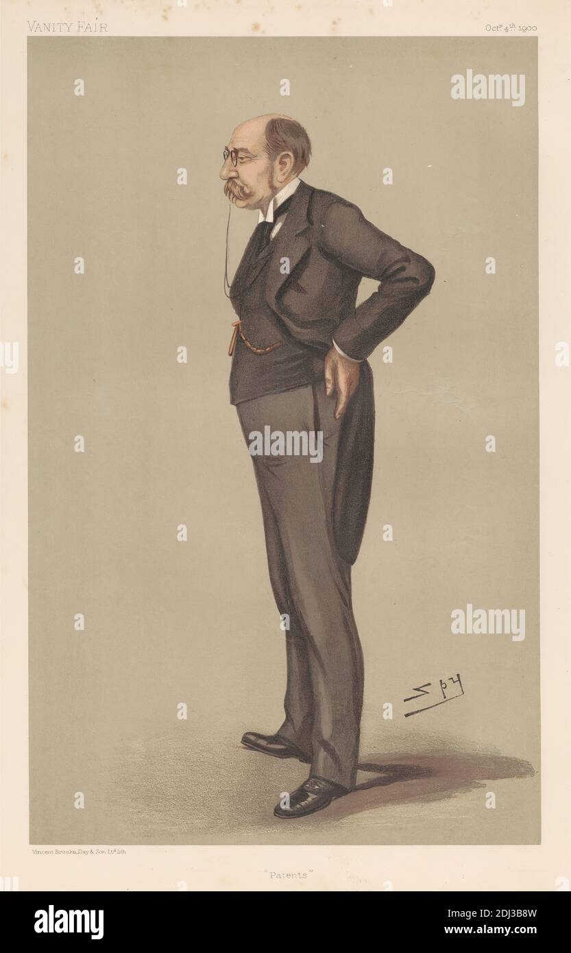 Vanity Fair: Legal; 'Patents', Mr. John Fletcher Moulton, October 4, 1900, Leslie Matthew 'Spy' Ward, 1851–1922, British, 1900, Chromolithograph Stock Photo