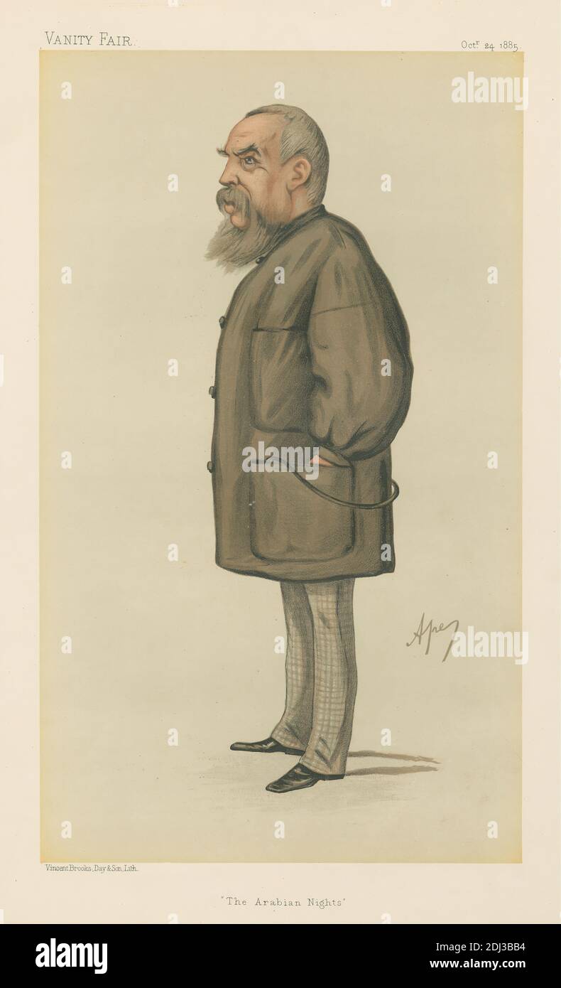 Vanity Fair: Literary; 'The Arabian Nights', Captain Richard F. Burton,  October 24, 1885, Carlo Pellegrini, 1839–1889, Italian, 1885,  Chromolithograph Stock Photo - Alamy