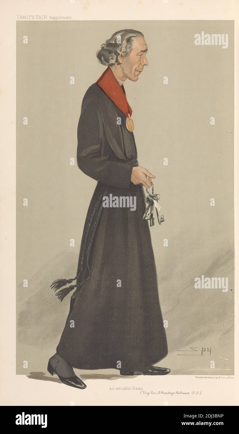 Vanity Fair - Clergy. 'A erudite Dean'.Dr. J. Armitage Robibson. Dean of Westminster. 14 December 1905, Leslie Matthew 'Spy' Ward, 1851–1922, British, 1905, Chromolithograph Stock Photo