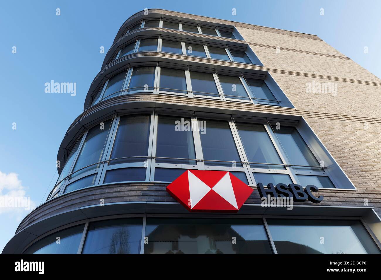 HSBC Bank, logo at the German headquarters, Duesseldorf, North Rhine-Westphalia, Germany Stock Photo
