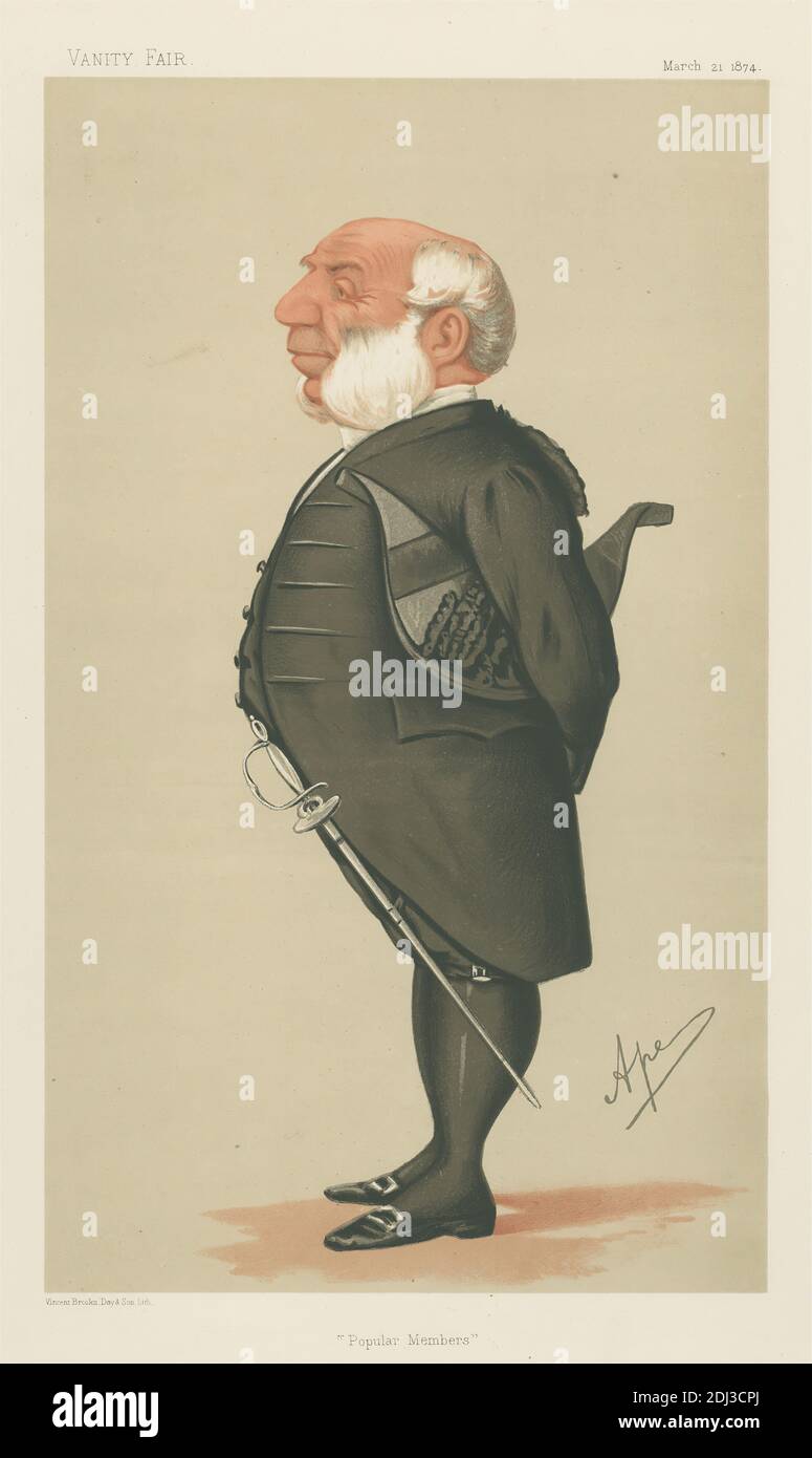 Vanity Fair: Military and Navy; 'Popular Members', Captain Ralph Allen, March 21, 1874, Carlo Pellegrini, 1839–1889, Italian, 1874, Chromolithograph Stock Photo