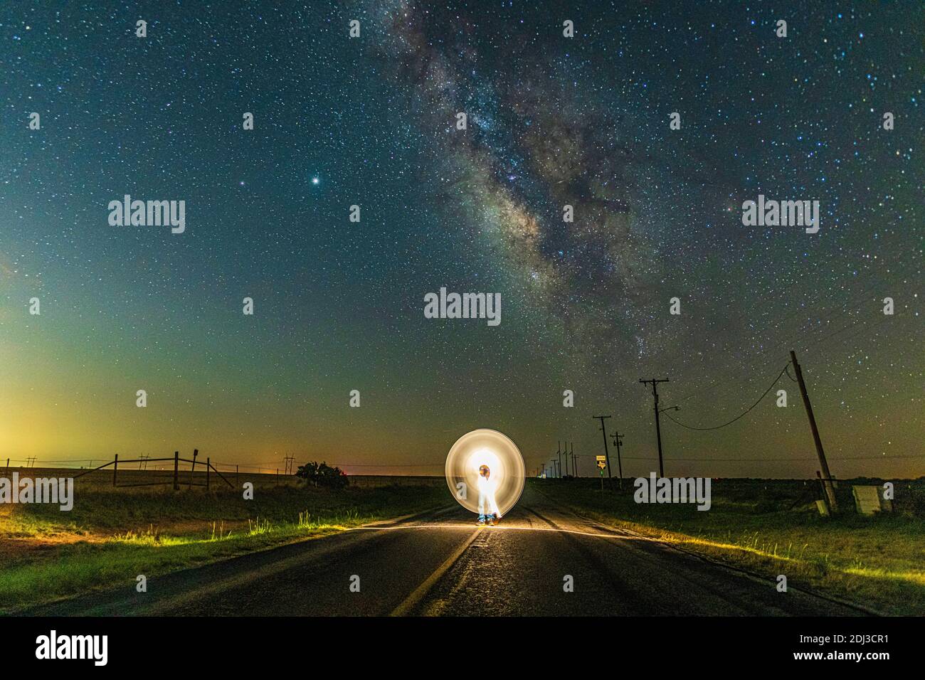 Light Play in the Milky Way Stock Photo