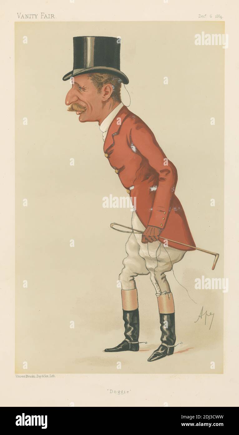 Vanity Fair - Fox Hunters. 'Doggie'. Capt. Arthur Smith. 6 December 1884, Carlo Pellegrini, 1839–1889, Italian, 1884, Chromolithograph Stock Photo