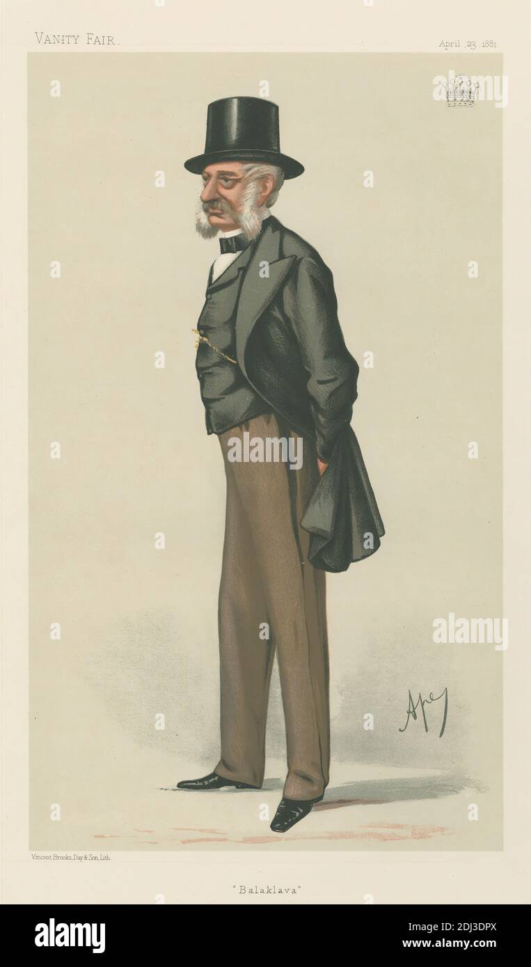 Vanity Fair: Military and Navy; 'Balaklava', General the Earl of Lucan, April 23, 1881, Carlo Pellegrini, 1839–1889, Italian, 1881, Chromolithograph Stock Photo