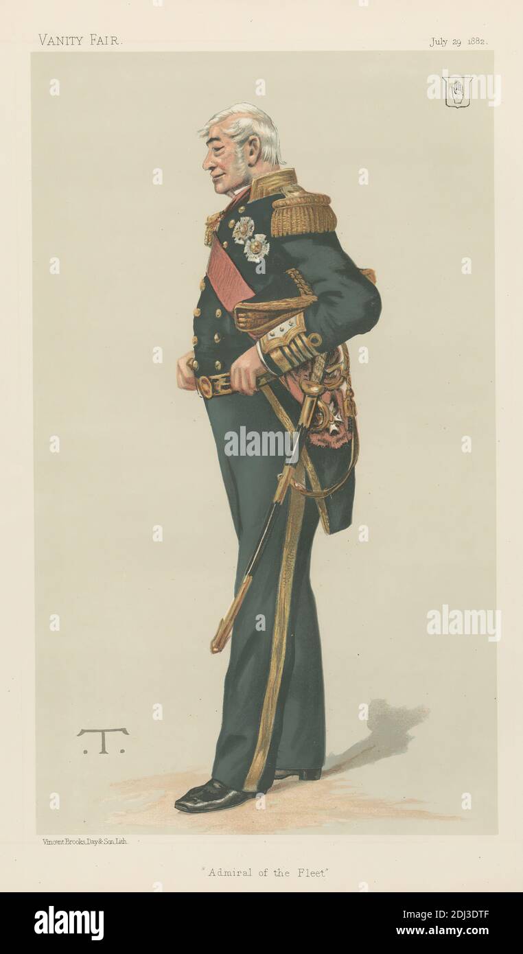 Vanity Fair: Military and Navy; 'Admiral of the Fleet', Sir Alexander Milne, July 29, 1882, Theobald Chartran, 1849–1907, French, 1882, Chromolithograph Stock Photo
