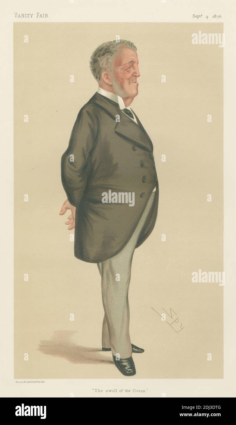Vanity Fair: Military and Navy; 'The Swell of the Ocean', Admiral Frederick Beauchamp Paget-Seymour, September 9, 1876, Leslie Matthew 'Spy' Ward, 1851–1922, British, 1876, Chromolithograph Stock Photo