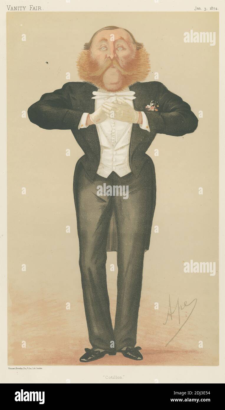 Vanity Fair: Musicians; 'Cotillon', Mr. Augustus Saville Lumley, January 3, 1874, Carlo Pellegrini, 1839–1889, Italian, 1874, Chromolithograph Stock Photo