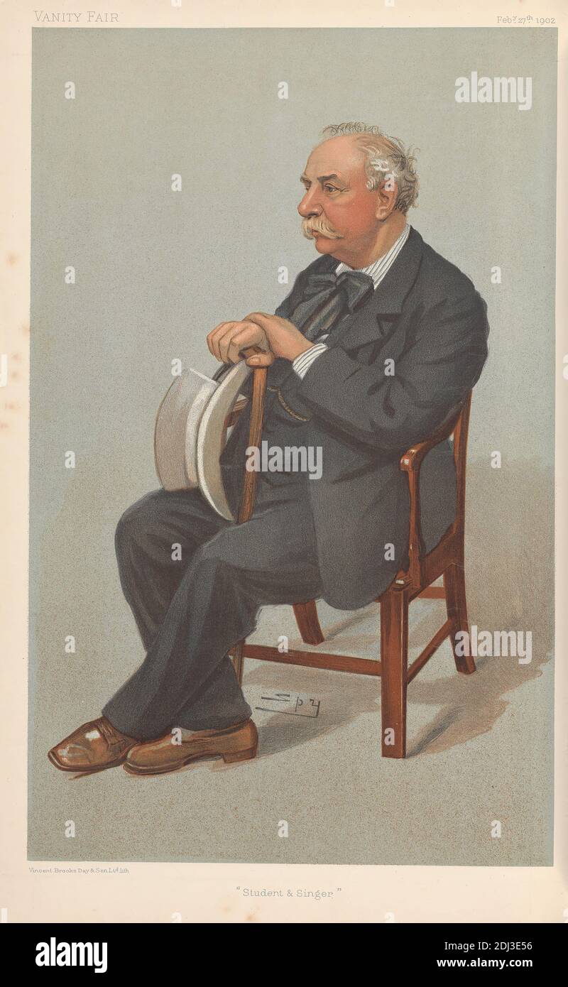 Vanity Fair: Musicians; 'Student and Singer', Mr. Charles Santley, February 27, 1902, Leslie Matthew 'Spy' Ward, 1851–1922, British, 1902, Chromolithograph Stock Photo