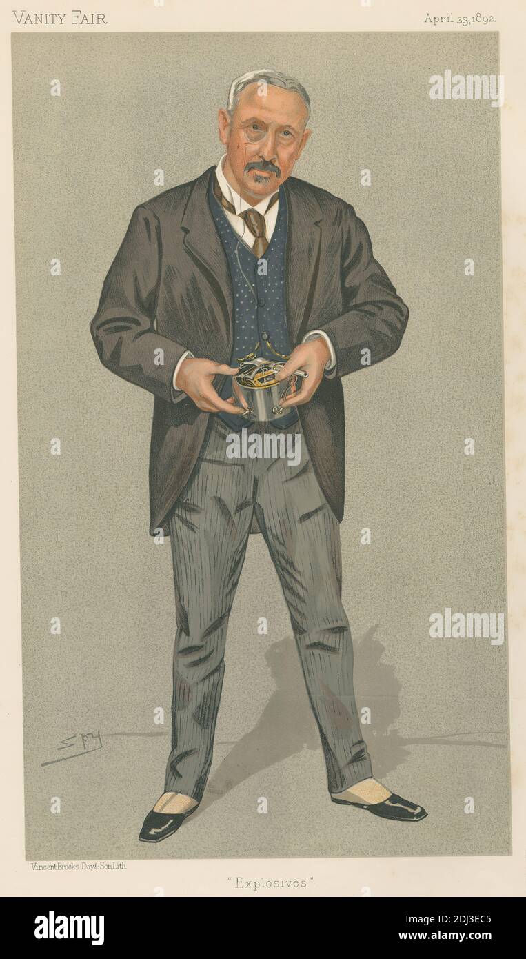 Vanity Fair: Policemen; 'Explosives', Colonel Vivian Dering Majendie, April 23, 1892, Leslie Matthew 'Spy' Ward, 1851–1922, British, 1892, Chromolithograph Stock Photo