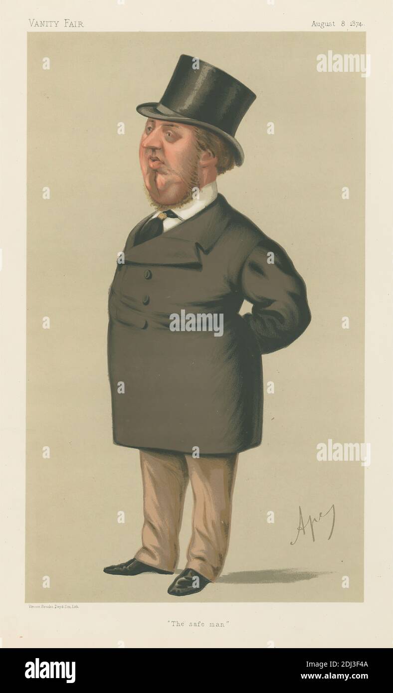 Politicians - Vanity Fair. 'The safe man'. The Rt. Hon. George Schlater- Booth. 8 August 1874, Carlo Pellegrini, 1839–1889, Italian, 1874, Chromolithograph Stock Photo