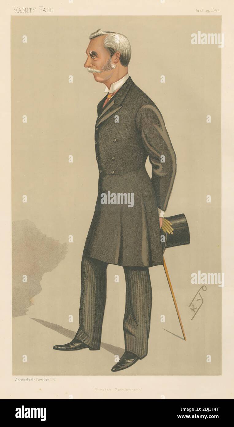 Politicians - Vanity Fair. 'Straits Settlements'. Sir Cecil Clementi Smith. 23 January 1892, unknown artist, nineteenth century (Braddell?), 1892, Chromolithograph Stock Photo
