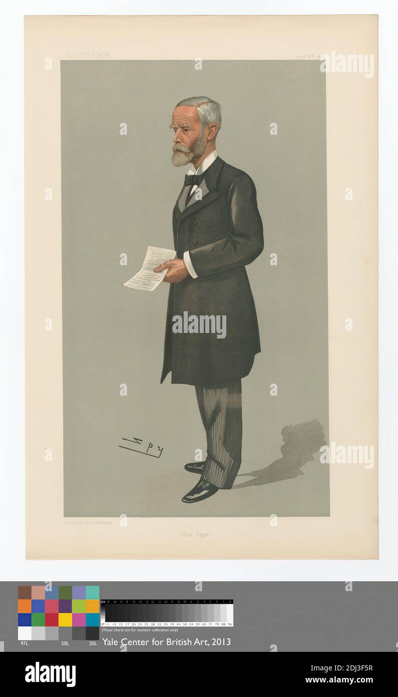 Politicians - Vanity Fair. 'The Cape'. The Rt. Hon. Sir John Gordon Sprigg. 16 September 1897, Leslie Matthew 'Spy' Ward, 1851–1922, British, 1897, Chromolithograph Stock Photo