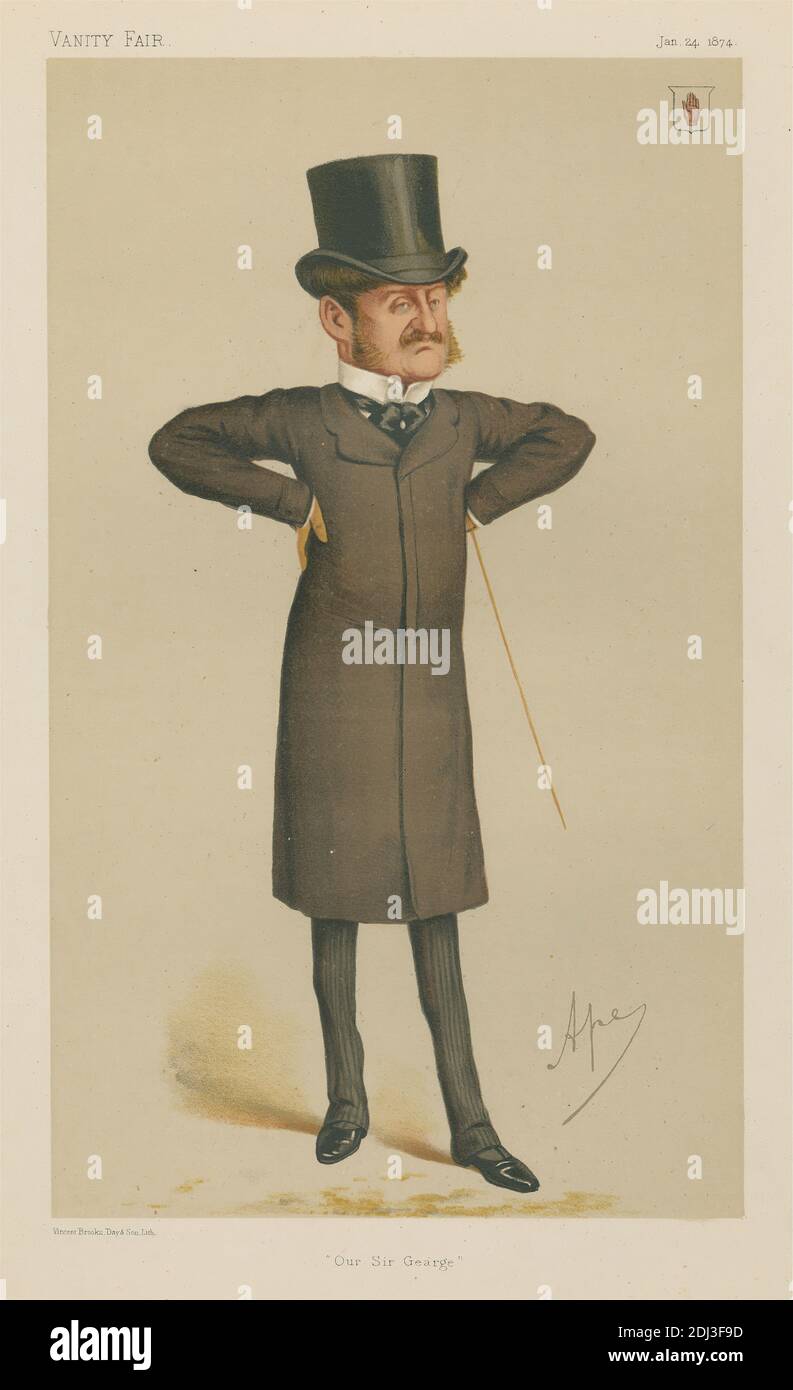 Politicians - Vanity Fair. 'Our Sir Gearge (sic)'. Sir George Orby Wombwell. 24 January 1874, Carlo Pellegrini, 1839–1889, Italian, 1874, Chromolithograph Stock Photo