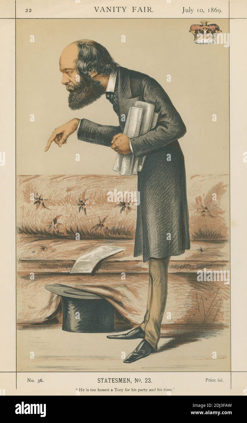 Prime Ministers - Vanity Fair. 'He is too honest a Tory for his party and his time.' The Marquis of Salisbury. 10 July 1869, Carlo Pellegrini, 1839–1889, Italian, 1869, Chromolithograph Stock Photo