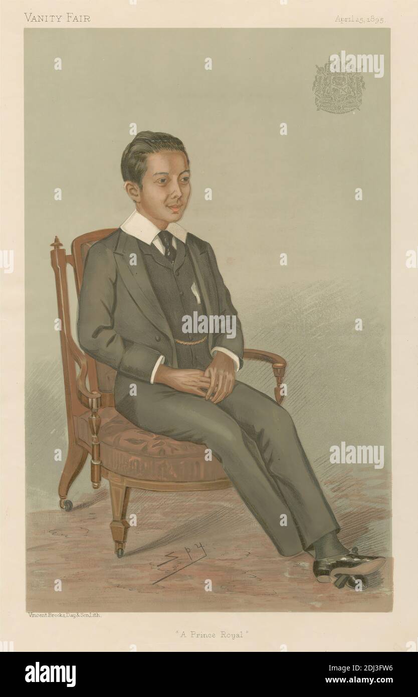 Vanity Fair: Royalty; 'A Prince Royal', Chowfa Mahavajiravudh, April 25, 1895, Leslie Matthew 'Spy' Ward, 1851–1922, British, 1895, Chromolithograph Stock Photo