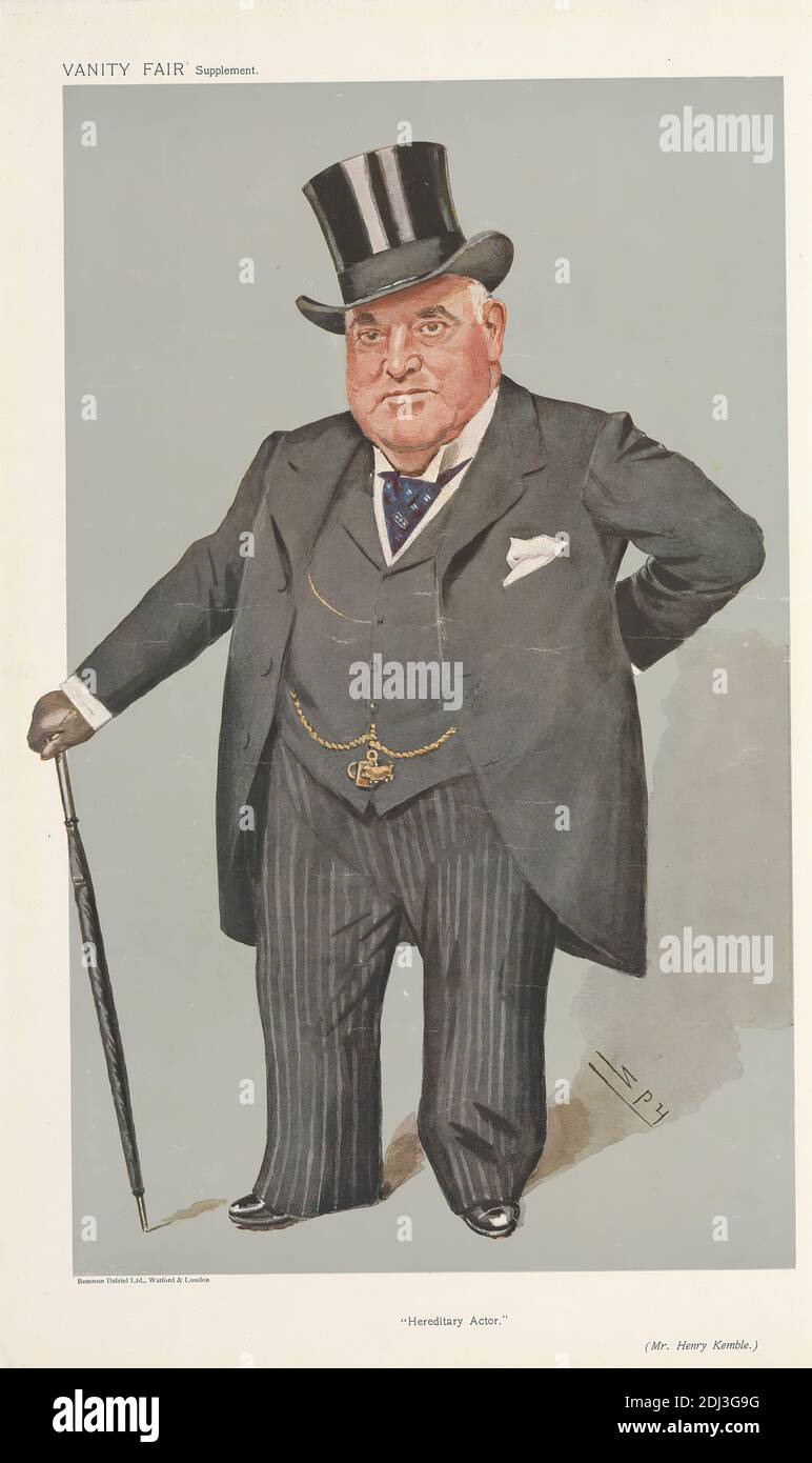 Vanity Fair: Theatre; 'Hereditary Actor', Mr. Henry Kemble, April 24, 1907, Leslie Matthew 'Spy' Ward, 1851–1922, British, 1907, Chromolithograph Stock Photo