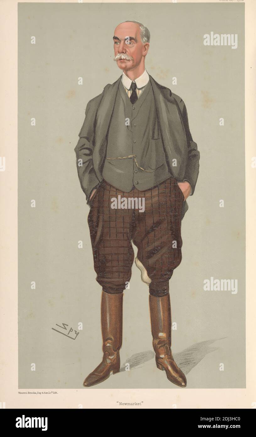 Vanity Fair: Turf Devotees; 'Newmarket', Mr. Charles Day Rose, June 30, 1904, Leslie Matthew 'Spy' Ward, 1851–1922, British, 1904, Chromolithograph Stock Photo