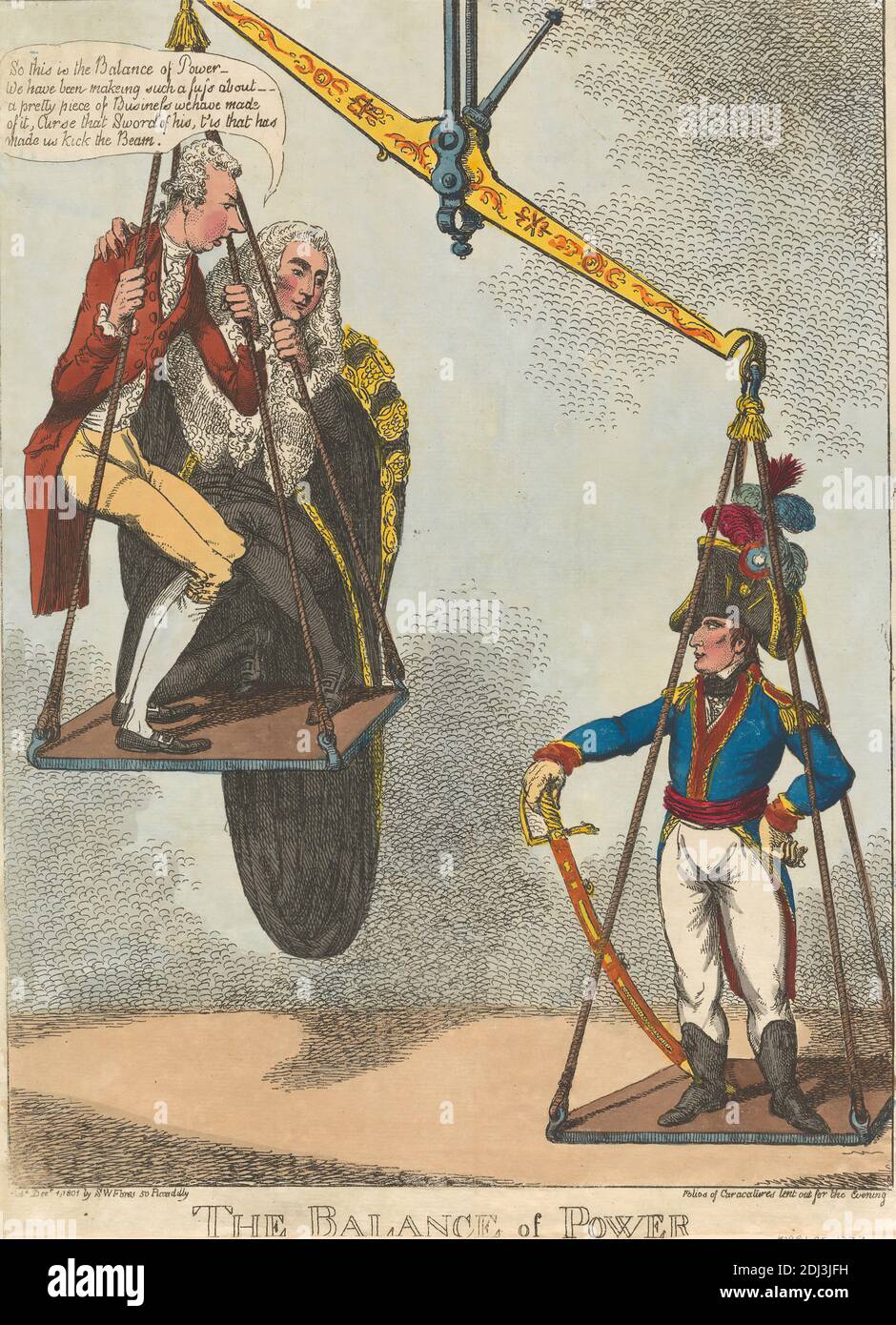 The Balance of Power, Charles Williams, active 1796–1830, British, 1801, Etching, hand-colored, Sheet: 13 5/8 x 10 1/16in. (34.6 x 25.6cm Stock Photo