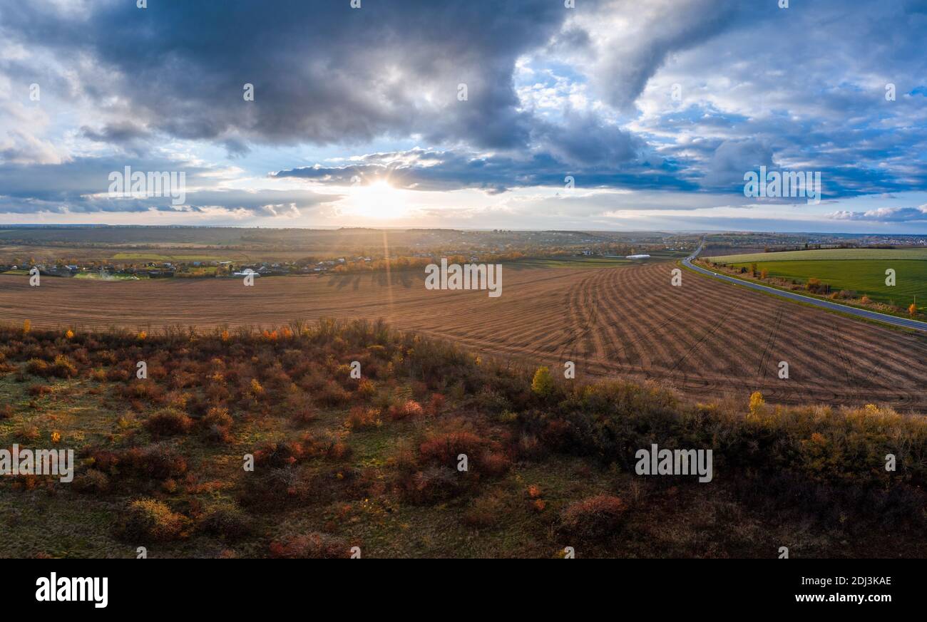 Aerial shot large wheat field hi-res stock photography and images - Alamy