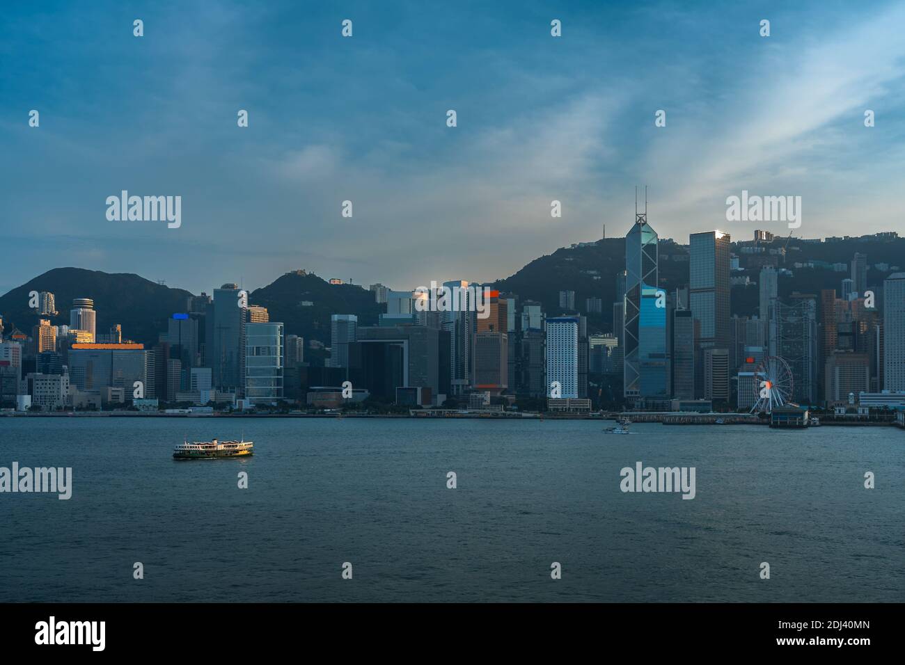 Hong Kong Skyscrapers in sunset Stock Photo - Alamy