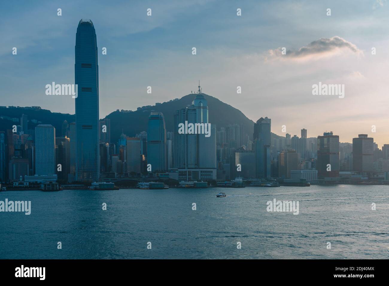 Hong Kong Skyscrapers in sunset Stock Photo - Alamy