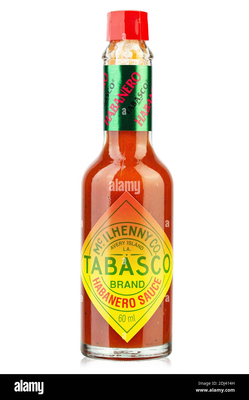 Ukraine, Kyiv December 08. 2020 Image of Tabasco hot sauce in the