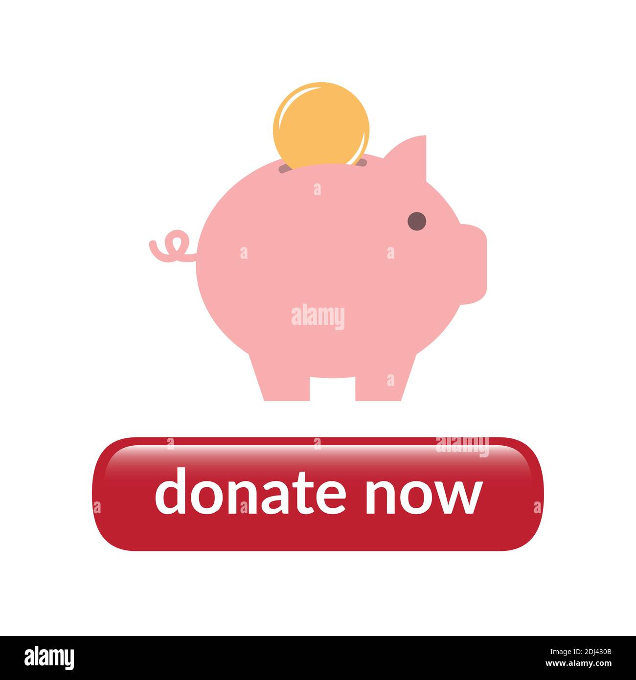 donate now helpfulness concept with piggy bank vector illustration EPS10 Stock Vector