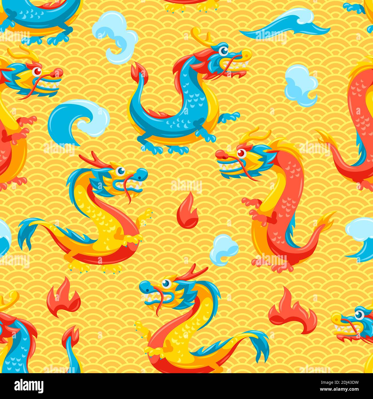 Seamless pattern with fire. Stock Vector