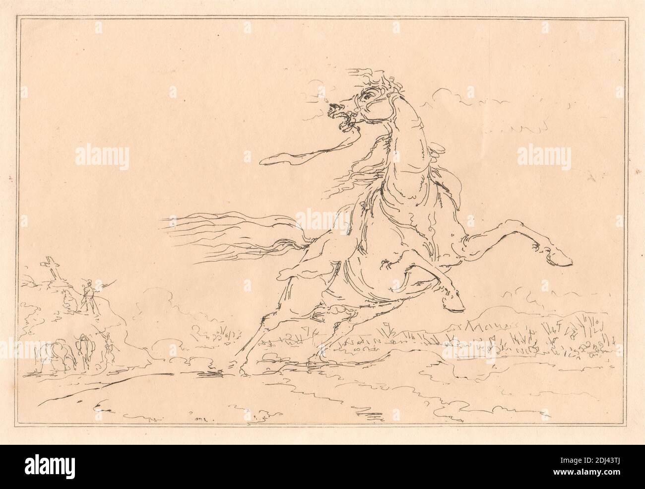 Cavalrymen, etc., Joseph Steuart, active 1821, 1821, Etching Stock Photo
