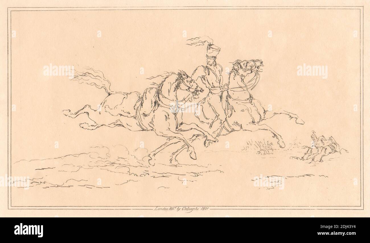 Cavalrymen, etc., Joseph Steuart, active 1821, 1821, Etching Stock Photo