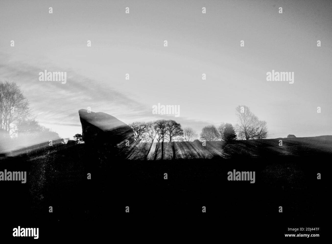 Abstract Long Exposure of Standing Stones Stock Photo