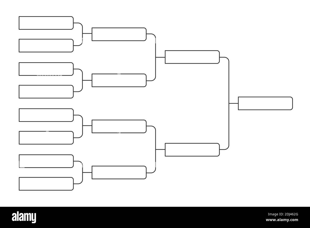 8 team tournament bracket championship template flat style design vector illustration isolated on white background. Championship bracket schedule for Stock Vector