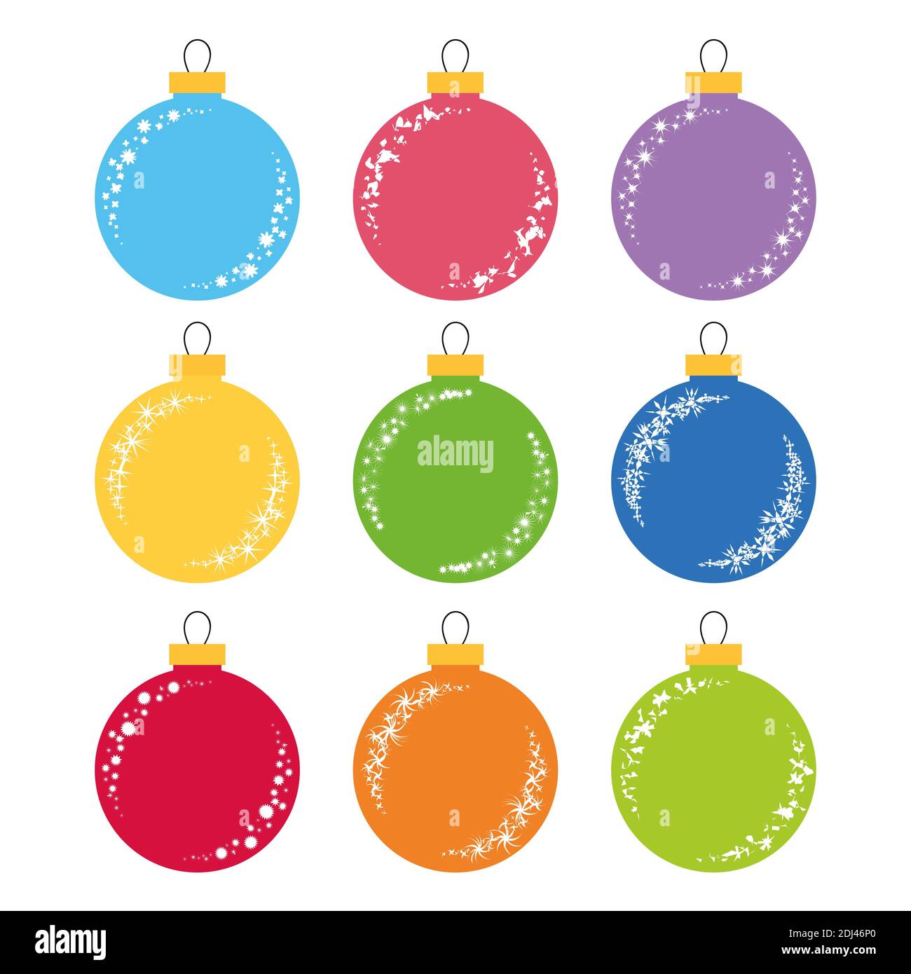 Set of flat colored isolated Christmas tree balls Stock Vector Image ...