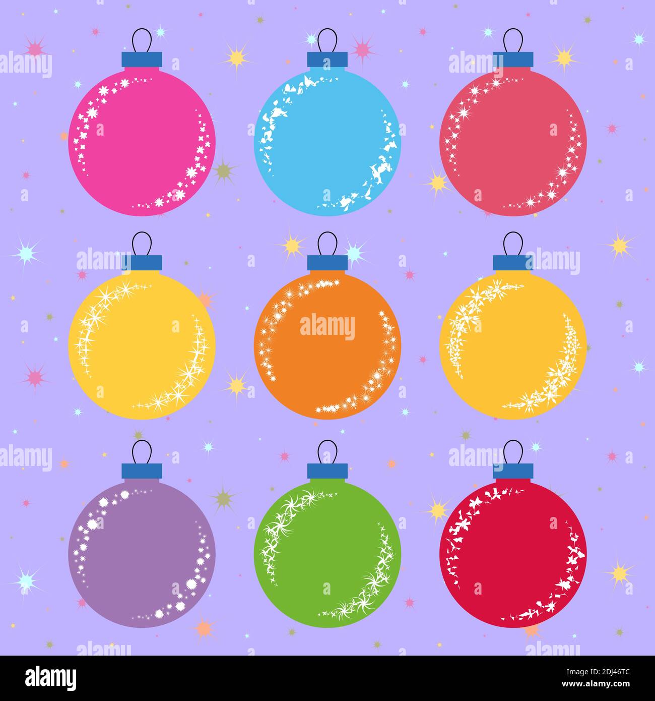 Set of flat colored isolated Christmas tree balls Stock Vector Image ...