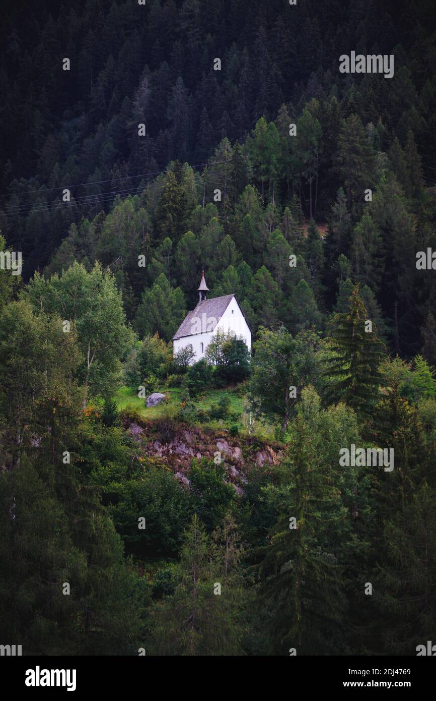 little church in the swiss alps Stock Photo - Alamy