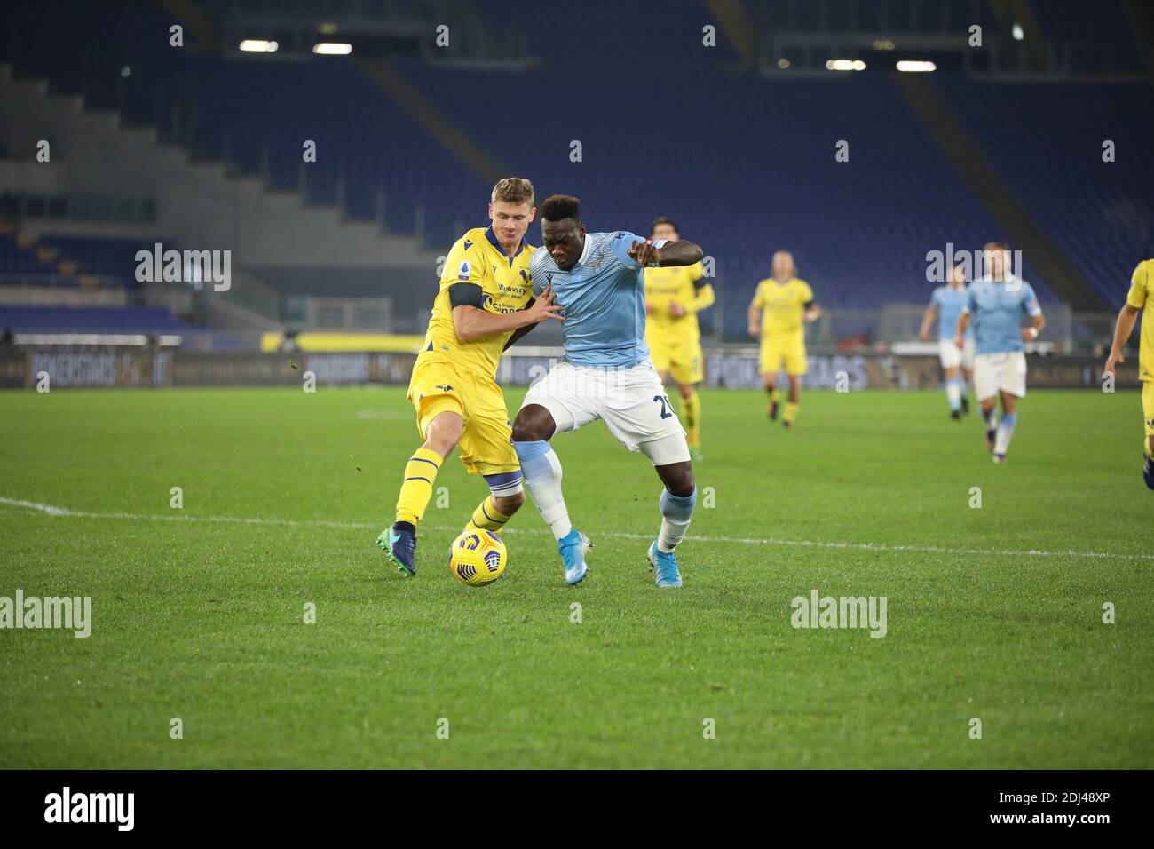Italy, Italy. 12th Dec, 2020. At Stadio Olimpico of Rome, Verona beat Lazio 2-1 for the 11th game of Italian Serie A 2020-2021. In this picture: Felipe Caceido and Miguel Luis Pinto Veloso (Photo by Paolo Pizzi/Pacific Press) Credit: Pacific Press Media Production Corp./Alamy Live News Stock Photo