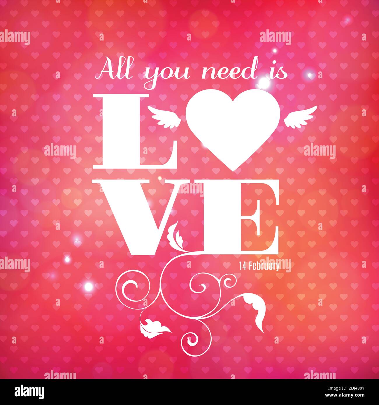 Valentine day card with lettering and heart shape Stock Vector Image ...